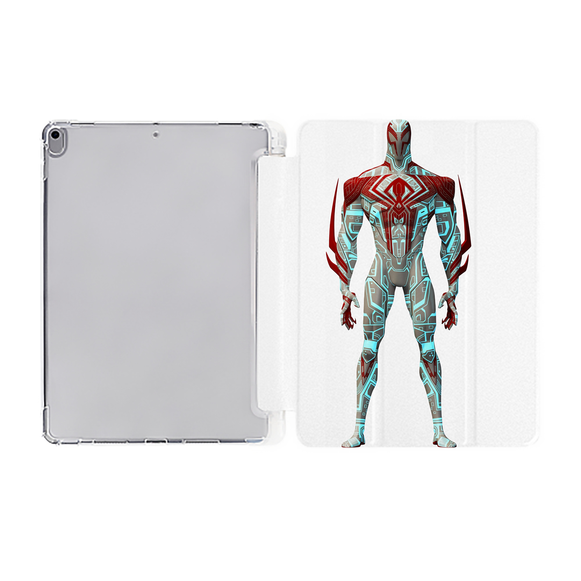 （画像用） Spider Man スパイダーマン IPad ケース ペン収納付き 三つ折りスタンド PUレザー×シリコン 対応機種9.5/10.5/10.9インチ
